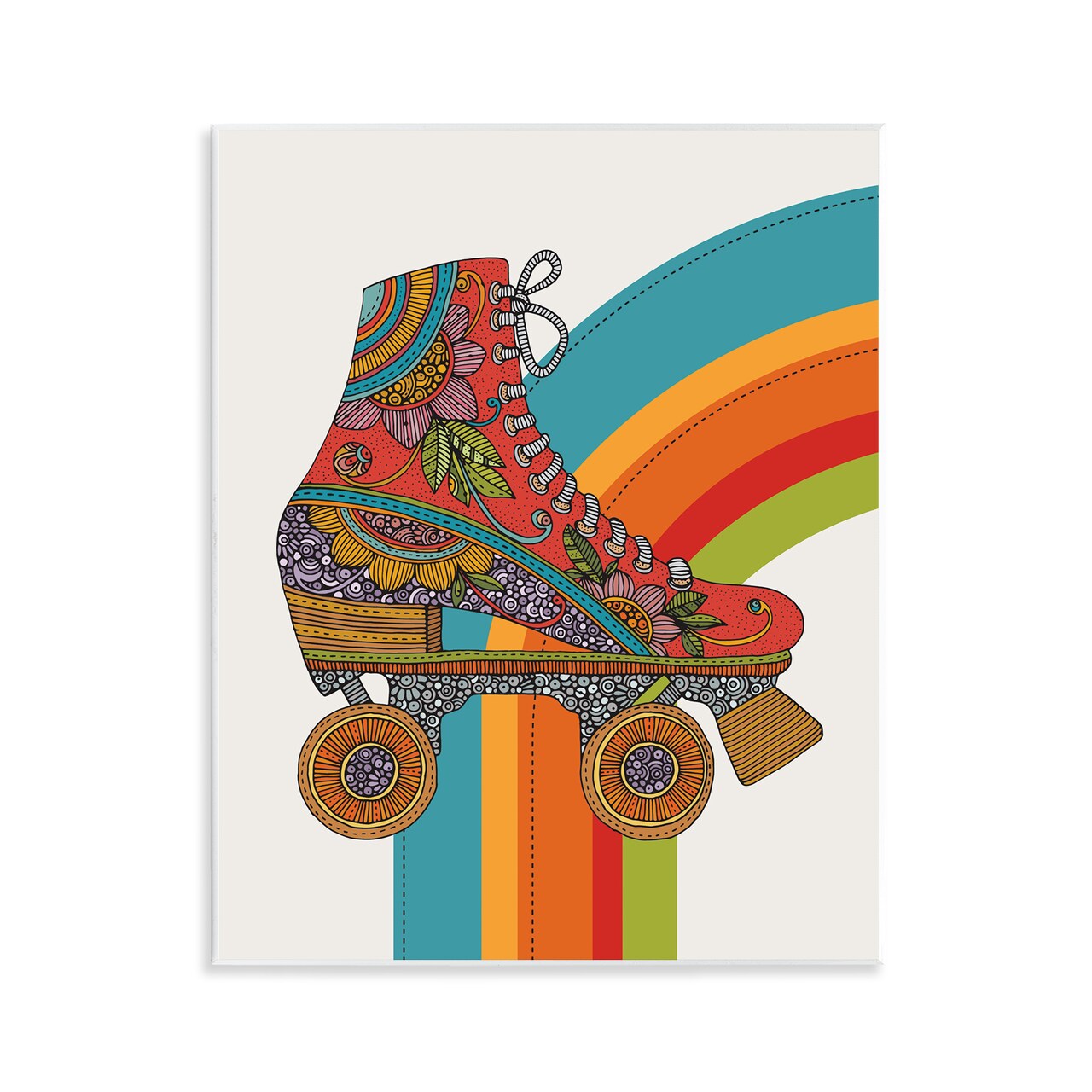 Stupell Industries Vintage Boho Roller Skate Wall Plaque Art Design by Valentina Harper